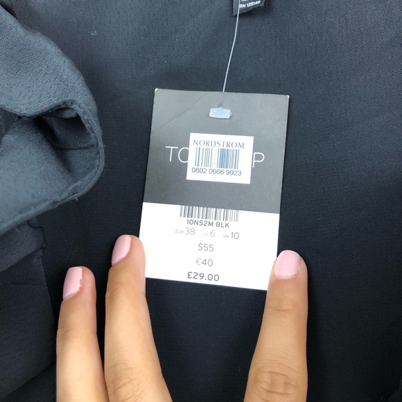 Topshop Women Black Wrap Around Ruffle Dress NEW - Picture 6 of 9